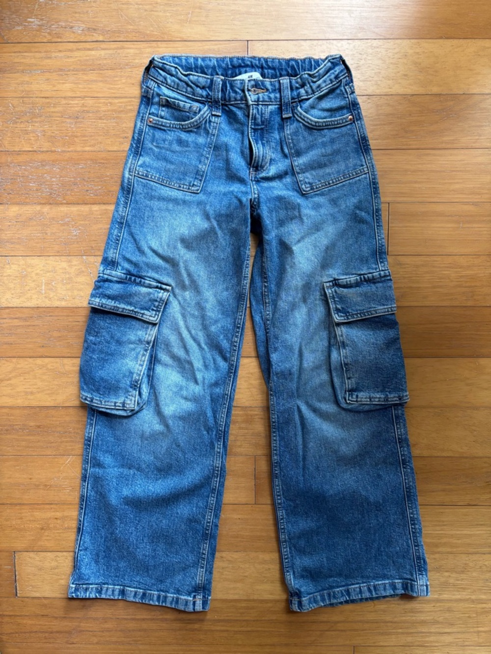 H & M Blue Cargo Denim Jeans - Girls size 12
